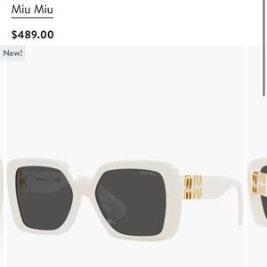 DESIGNER MIU MIU 55MM SQUARE WHITE SUNGLASSES